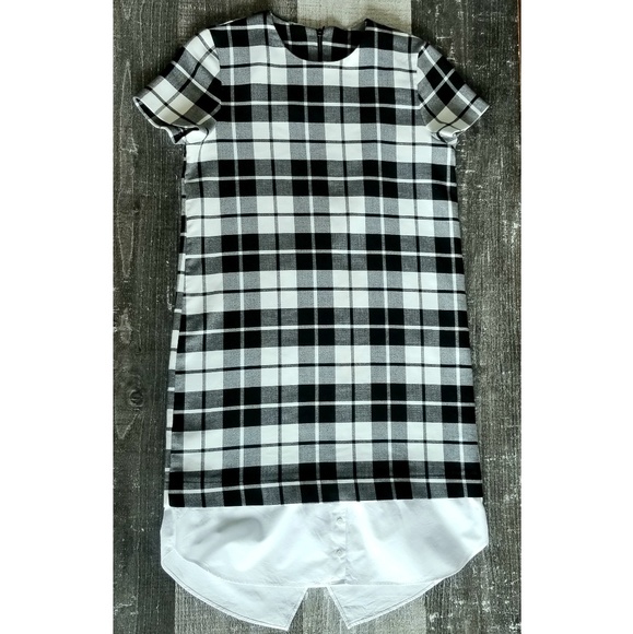 ZARA | Trendy Black & White Plaid Layered Dress - Picture 5 of 8
